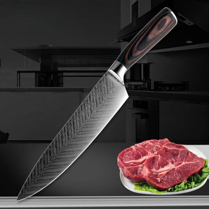 Kitchen Knives Set Japanese Laser Damascus Chef Cutlery Steak