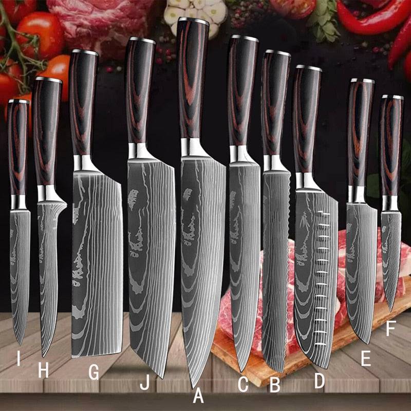 Tsuyo 7 Piece Stainless Steel Kitchen Pro Chef Knife Set – The Chop Stop