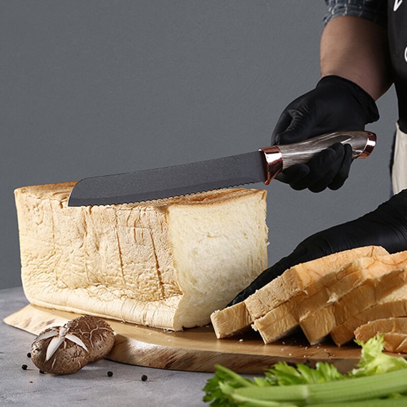 Bamboo Cheese Cutting Board Stainless Steel Cleaver Chef Set