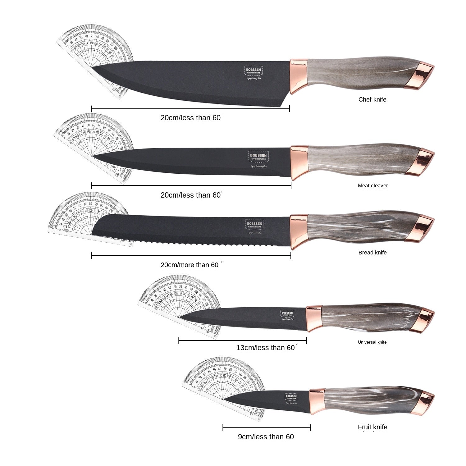 Yatoshi 7 Pcs Knife Block- Pro Kitchen Knife Set Ultra Sharp High Carbon  Stainless Steel with Ergonomic Handle